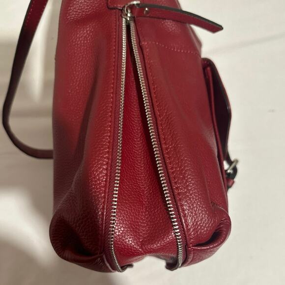 S-Zone Hobo expandable width hand bag, Burgandy  Cow Hide leather Zip closure - Picture 9 of 13